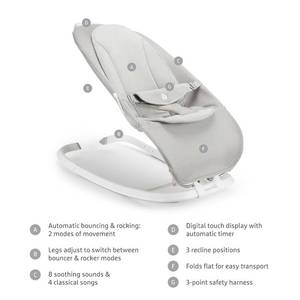 lot 21 image: Munchkin Electric Baby Bouncer and Rocker with Digital Touch Display