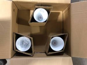 Conic 3-Light Honey Gold Chandelier with Black Metal Shade by George Kovacs   Customer Returns See Pictures