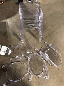 Transparent Crystal Ghost Chairs (Set of 4) by Carnegy Avenue   Customer Returns See Pictures