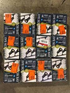 Lot of Hampton Bay 1-Light Black Integrated LED Linear Track Lighting Mini Step Head Customer Returns See Pictures
