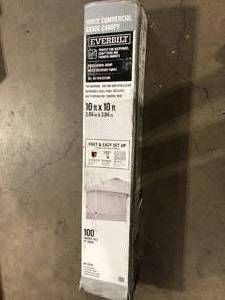 10 ft. X 10 ft. White Commercial Grade Canopy by Everbilt   Customer Returns See Pictures