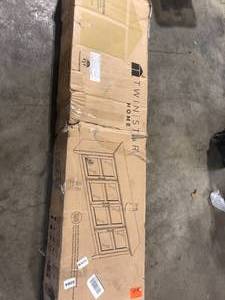 Twin Star Home 72 in. Norwalk Oak TV Console with 4-Shelf Storage Fits TVs up to 80 in with Cable Management  Customer Returns See Pictures