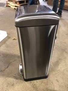 happimess Betty Retro 8 Gal. Chrome Step-Open Trash Can Customer Returns See Pictures