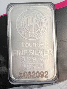 lot 09 image: 1 TROY OZ .999 FINE SILVER NADIR BAR