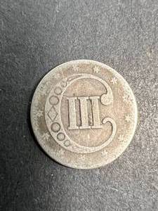 lot 12 image: 1852 US 3 CENT SILVER