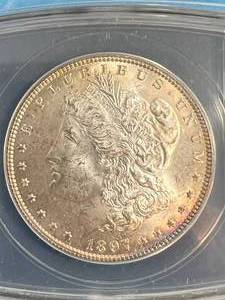 lot 34 image: 1897 US MORGAN SILVER DOLLAR ANACS MS64