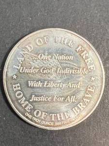 lot 42 image: 1 TROY OZ .999 FINE SILVER IN HONOR OF 911 ROUND