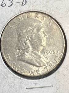 lot 58 image: 1963-D US FRANKLIN HALF DOLLAR