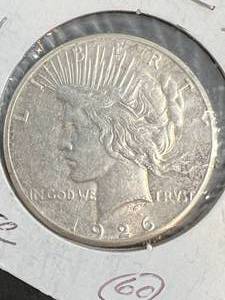 lot 60 image: 1926-S US PEACE SILVER DOLLAR BU