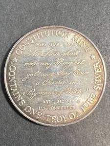 lot 75 image: 1 TROY OZ .999 FINE SILVER USS CONSTITUTION ROUND