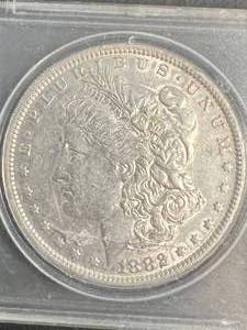 lot 78 image: 1882-O US MORGAN SILVER DOLLAR IN CASE