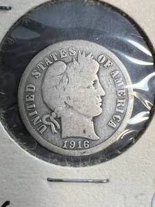 lot 79 image: 1916 US BARBER DIME