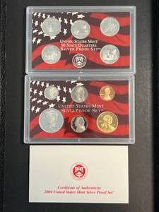 lot 82 image: 2004 US MINT SILVER PROOF SET