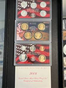 lot 85 image: 2008 US MINT SILVER PROOF SET