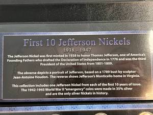 lot 90 image: FIRST 10 JEFFERSON NICKELS SET 1938-1947