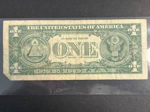 lot 92 image: 1957B BLUE SEAL $1 SILVER CERTIFICATE