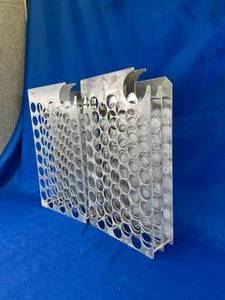 lot 78 image: Test Tube Rack, 63 Spaces Metal