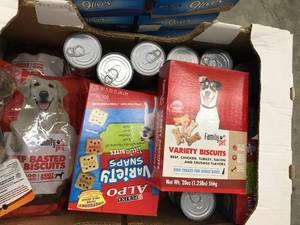 lot 10 image: ASSORTED DOG FOOD AND TREATS