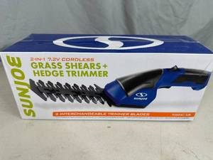 lot 9 image: New SunJoe 2 in 1 Cordless Grass Shears  Hedge Trimmer