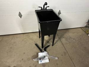lot 2 image: New 16 Gallon Laundry  Utility Tub Kit with Pull-Out Faucet