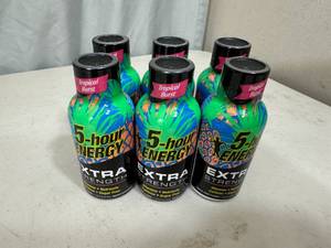 lot 107 image: 6 New Bottles of 5 Hour Energy Extra Strength - Tropical Burst