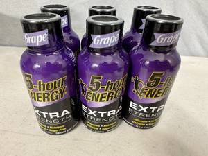 lot 109 image: 6 New Bottles of 5 Hour Energy Extra Strength - Grape