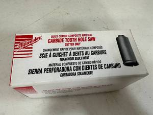 lot 116 image: New Milwaukee Carbide Tooth Hole Saw 1-14