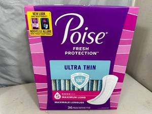 lot 127 image: New Box of Poise Ultra Thin Feminine Pads