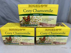 lot 185 image: 3 New Boxes of Bigelow Chamomile Herbal Tea