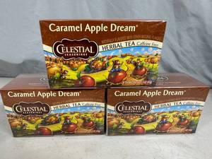 lot 190 image: 3 New Boxes of Celestial Caramel Apple Dream Herbal Tea