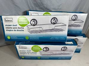 lot 236 image: 4 New Homz Suction Cup Shower Shelf