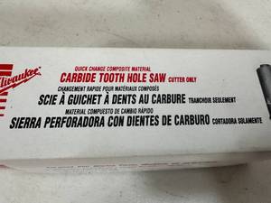 lot 241 image: New Milwaukee Carbide Tooth Hole Saw 1 -18