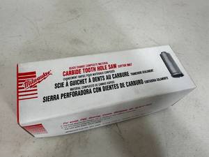 lot 242 image: New Milwaukee Carbide Tooth Hole Saw 1