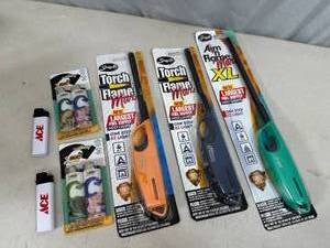 lot 249 image: 9 New Assorted Lighters - Standard and Long Reach