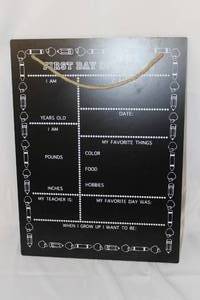 lot 128 image: FirstLast day of school chalkboard