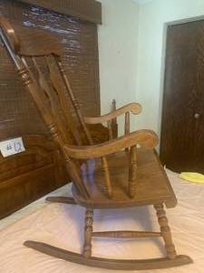 lot 151 image: WOOD ROCKING CHAIR, MADE IN YUGOSLAVIA