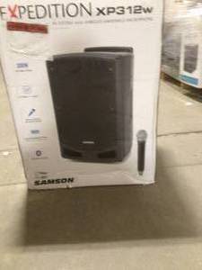 Samson Expedition XP312w 12 300 Watt Battery Powered Portable Pa System with Wireless Handheld Microphone and Bluetooth (Band K)   Customer Returns See Pictures