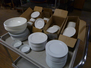 Lot of White Dishes