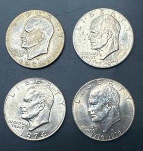 Lot of 4 Eisenhower Dollars