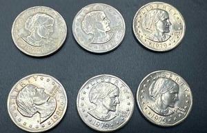 Lot of 6 Susan B Anthony Dollars