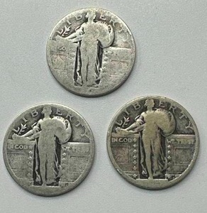 Lot of 3 Standing Liberty Quarters
