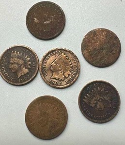 Lot of 6 Indian Head Pennies