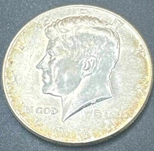1964-P Kennedy Silver Half Dollar (toned)