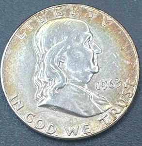 1963-D Kennedy Silver Half Dollar (toned)