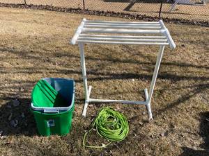 lot 94 image: Extension Cord  Drying Rack  Two Bins