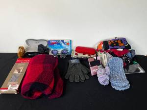 lot 264 image: 6 Eyeglass Holders, Alf Clip O, Isotoner Gloves, Scarf, Socks Many w Tags & More