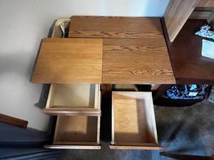 lot 438 image: 3 Bottom Cabinets with Drawer and Door, 1 Narrow StorageShelving Unit with Glass Pained Door