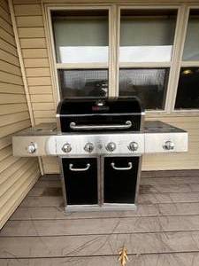 lot 440 image: Fire King Gas Grill Side Burners & Electronic Ignition - Propane NOT Included - Grill Untested