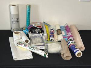 lot 419 image: TrimsRibbons, Elastics, Backings, Various Emroidery Stabilizers, Cross Stitch Fabrics, Grid & More