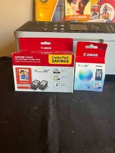 lot 117 image: Canon Pixma MX350 Printer with Ink and Picture Paper Kit - Untested